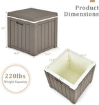 Giantex 10 Gallon Light Coffee Polypropylene Ice Chest, 17" x 17" x 16", with Removable Lid and Built-in Handles