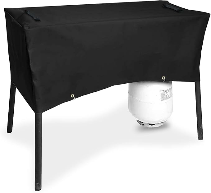 Grisun Patio Cover for Camp Chef 3 Burner Stoves, Waterproof Anti-Fade 3 Burner Stove Cover for PRO90, PRO90X, SPG90B, TB90LW, TB90LWG, TB90LWG15, DB90D, Handles for Easy Lifting, 600D Fabric, Black