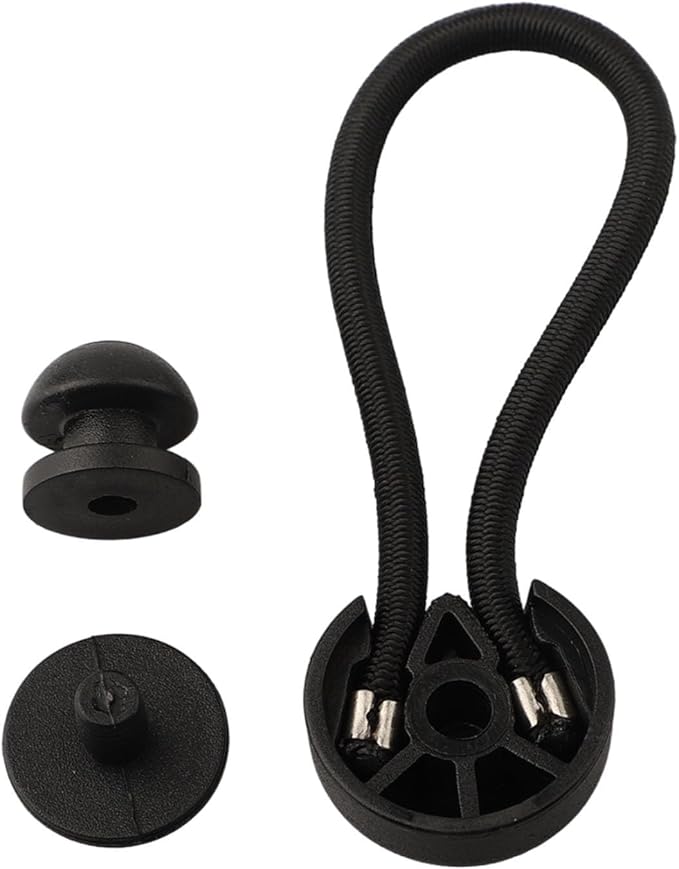 5 Pack Shock Cord Fastener Bungee Cord Clips With Adjustable Knob For Tent Boat Cover Canvas Marine Truck RV Trailer Accessories Nylon Rubber Material 13Cm Stretch Length(black)