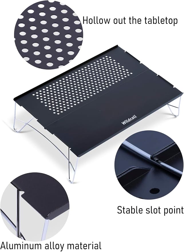 WildCall Mini Solo Folding Table Ultralight Compact with Carry Bag for Backpacking Camping Hiking Beach
