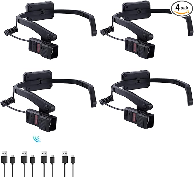 KunHe 4 Pack Ear-Mounted Headlamps with Motion Sensor Lightweight Design and 5 Lighting Modes Suitable for Mechanics Car Repair Camping Male Mechanics Gifts