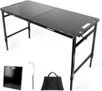 Tactical Camping Table with Adjustable Height, Collapsible Table Lightweight with Carry Bag for Camping, Travel expeditions, Hiking, Picnics, BBQs & Beach Trips