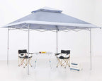 ABCCANOPY 13x13 Pop Up Canopy with Double Ventilated Top, 4 Sandbags, 4 Ropes and 8 Stakes (Gray)