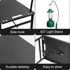 Tactical Camping Table with Adjustable Height, Collapsible Table Lightweight with Carry Bag for Camping, Travel expeditions, Hiking, Picnics, BBQs & Beach Trips