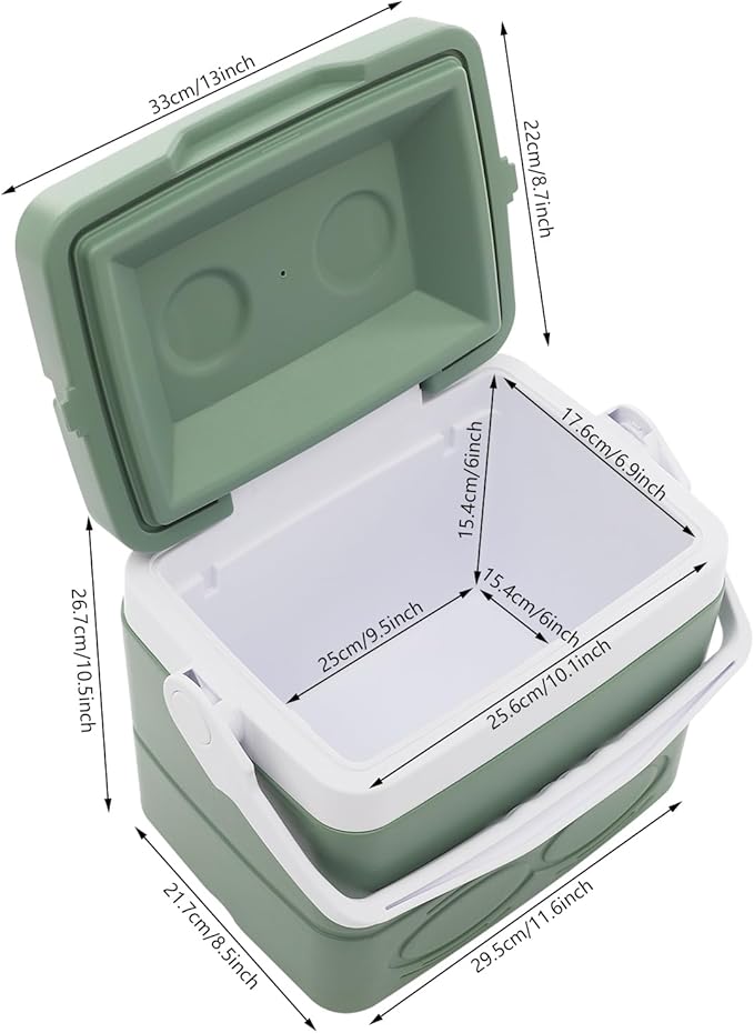 8.5l Camping Ice Boxes & Coolers, Insulated Cooler, Portable Ice Box with Handle, Large Insulated Ice Chestfor Beach, Picnic and Office Use