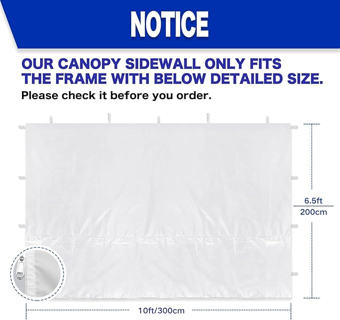 Instant Canopy Tent Sidewalls for 10x10 Pop Up Canopy Waterproof,99% UV Protection，3 Piece Sidewalls, Durable Gray(3PCS Sidewall Only, Canopy Tent NOT Included)