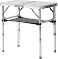 Folding Camping Table, Aluminum Folding Table with Carrying Handle, Lightweight, Portable Camping Table Waterproof for Outdoor Indoor Picnic Beach BBQ (White, 2ft)