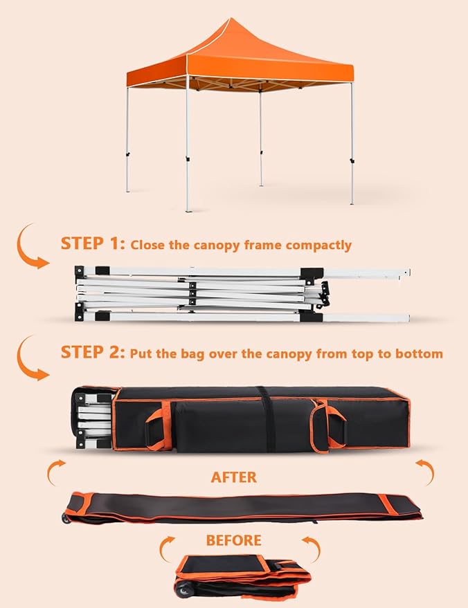 Heavy Duty Canopy Bag Replacement, Large Tent Storage Bag with Roller Wheels 48X10X10in, 800D Oxford Fabric Pop Up Canopy Replacement Parts