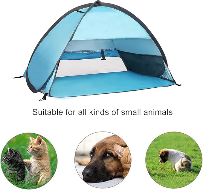 Pop Up Dog Beach Tent,Mini Head Tent,can be Fixed Small Dog Beach Sun Shelters Tent,shelter for cat,Waterproof and Breathable Mobile Phone Stand with Nails
