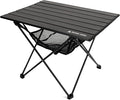 ONETIGRIS Portable Camping Table, Lightweight Beach Table with Storage Net & Carry Bag, Camping Side Table for Outdoor Cooking, Hiking, Fishing, Picnic, Travel