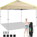 COBIZI 10x10 Pop Up Canopy Tent, Outdoor Party Tent Without Sidewall One Push Setup Glow, 3 Adjustable Height Air Vent Waterproof UPF50+, Bag, 4 Sandbag, 8 Stake, 4 Rope for Beach, Commercial