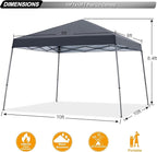 ABCCANOPY Stable Pop up Outdoor Canopy Tent 10 x 10 ft Base / 8 x 8 ft Top, Deep Gray