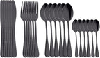 Flatware Sets 24pcs 18/10 Stainless Steel Cutlery Set Gold Tableware Set Fork Knife Spoon Dinnerware Set Flatware Set Silverware Set Stainless Steel