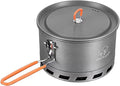 Bulin Camping Pot, 1.2L/1.5L High Efficiency Backpacking Pot Ultralight Camping Cooking Set Cookware Gear with Heat-Proof Handle & Heat Exchanger for Outdoor Picnic Hiking Travel