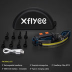 LED Headlamp Rechargeable, Super Bright 1000 Lumens 270° Wide Beam Headlamp with Motion Sensor,6 Lighting Modes, IPX4 Waterproof Head Lamp Suitable for Camping, Hiking, Working Hard Hat Headlight 2pcs