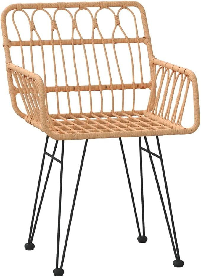 Patio Chairs 2 pcs with Armrest,Coffee Chair,Study Chair,Armchair,Garden Chairs,Outdoor Chairs,Camping Chair,Beach Chair,for Deck, Poolside,Camping,Beach,Campsite,22"x25.2"x31.5" PE Rattan