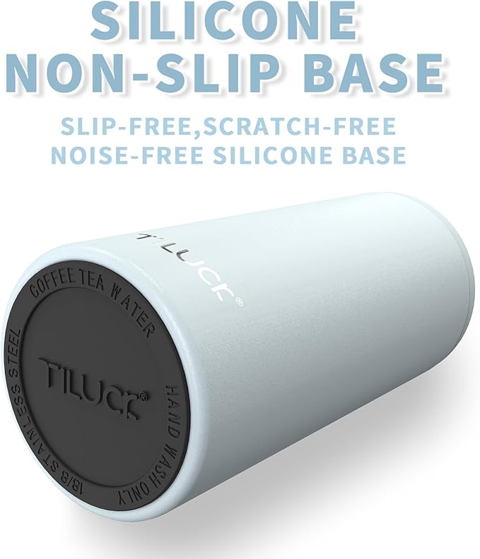 TILUCK Skinny Can Cooler for Slim Beer & Hard Seltzer, Stainless Steel, Doucle-Walled Stainless Steel Insulated Slim Cans, Standard 12 oz (Frosted Sky)