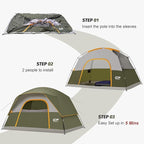 Tents for Camping 6 Person Tent Waterproof Windproof Double Layer Family Camping Tent, Easy Setup Dome Tent with Large Mesh Windows & Wider Door for Outdoor Camping & Hiking