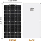 300W Flexible Solar Panels 3x100W 12V Monocrystalline Cell for Battery Charge Marine RV Trailer Boat Cabin Van Car Uneven Surfaces