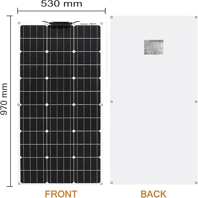 300W Flexible Solar Panels 3x100W 12V Monocrystalline Cell for Battery Charge Marine RV Trailer Boat Cabin Van Car Uneven Surfaces