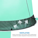 Wolfwise Pop up Beach Tent Sun Shelter with UPF50+ UV Protection, Instant Easy Setup Popup Beach Shade Canopy for 3 Person, Portable & Foldable with Carring Bag, 87 ×57×47 in, Mint Green