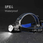 Rechargeable LED Headlamp, USB Input and Output, Super Bright, 3Pcs Battery, 15 Hours Runtime, Perfect for Camping, Fishing, Running, Biking