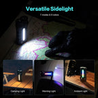 LOOP GEAR SK05 2850 LM Rechargeable Flashlight with 6000mAh Power Bank, IP68 Waterproof EDC Flashlight, Magnetic Camping Light with Flood/Spot/RGB Sidelight for Outdoor Hiking Emergency Survival Gear