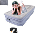 Twin Air Mattress Bed with Built in Pump,16 Inches High Airbed Inflatable Mattress,Comfort Thickened Blow Up Air Bed,Travel Sleeping Pad for Guests Home (Twin Size)