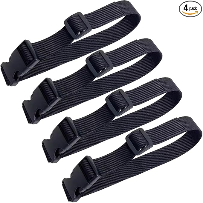 Nylon Strap with Buckle, Quick Release Short Adjustable Straps with Buckles, Securing Tie Down Straps for Backpacking, Compression Golf Bag, Camping Outdoor Activities 1" x 94" (8ft) 4Pcs