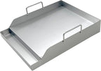 Direct Store Parts DS125 Stainless Steel BBQ Cooking Griddle, Universal Flat Top Griddle with 2 Handles for Most Gas Grills, W12.5"×D16"×H2.75", Heavy Duty Stainless Steel Griddle 1PC, Small Size