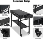 BBQ Cart for Blackstone Griddle 22 & 17 Inch | Portable Rolling Prep Table with Storage Shelf & Lockable Wheels for Outdoor Cooking & Camping