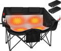 Heated Double Camping Chair with 2 20000mAh Battery Pack, 2 Control Switches 2-Person Loveseat, 550 lbs for Outdoor Sports, Picnics, Rugby Match, Lawn. Make Your Autumn and Winter Warmer
