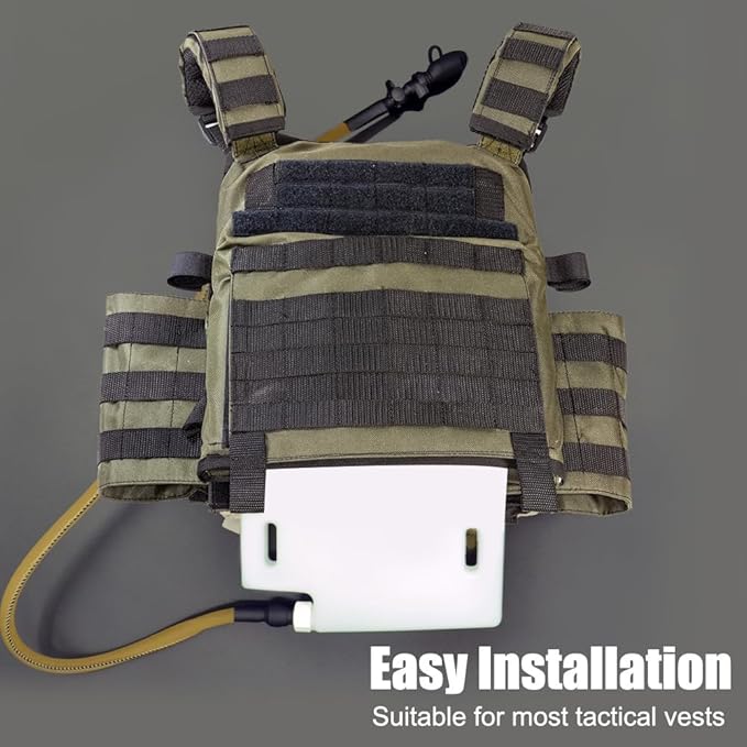 Training Hydration Case, 1.5L Portable Water Panel Plate Carrier with Detachable Tube for Outdoor Camping Pinic Training Mountaineering