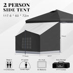 KAMPKEEPER 2 Person Canopy Side Tent, Camping Tent for 10x10 Canopies, Easy Up Cube Tents Gazebo Room with Mesh Window for Camping, Storage, Events(Canopy Not Included)