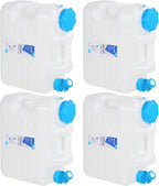 REDCAMP 5 Gallon/18.5L Portable Water Container with Spigot - Camping & Emergency Water Storage for Car, Hiking, Hurricane Supplies, 4 Pack