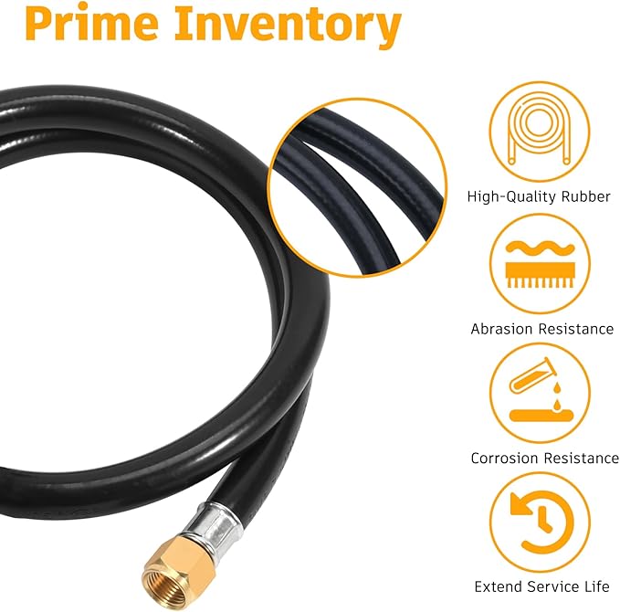 GasSaf 3FT 2 Stage Propane Regulator Hose, Propane Regulator with Hose for Dual Fuel Generator, RV Appliance, Gas Stove and More, 3/8 Female Flare Nut