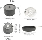 Outdoor Camping Pots Frying Pan with Folding Handle Aluminum Cooking Tableware for Hiking Picnics Fishing Mountaineering Outdoor Cooking Tableware for Hiking