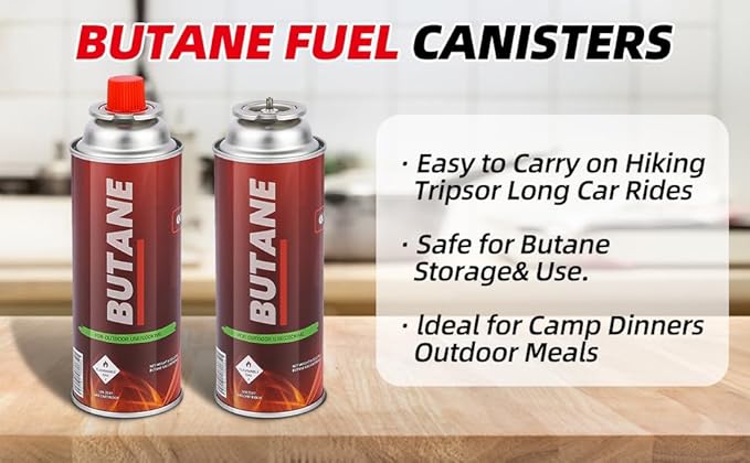 Butane Fuel Canisters for Portable Camping Stoves