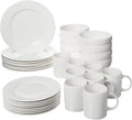 Dinner Plates Set 32 Piece Plate Set Kitchen Tableware Dish Ceramic Dishes to Eat Sets Food Dining Bar Home
