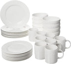 Dinner Plates Set 32 Piece Plate Set Kitchen Tableware Dish Ceramic Dishes to Eat Sets Food Dining Bar Home
