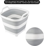2 Pack Collapsible Ice Bucket with 2.77 Gal / 10.5L Each, Foldable Bottle Drink Cooler for Wine, Beer and Champagne, Space Saving Tub for House Cleaning, Outdoor Waterpot for Garden or Camping