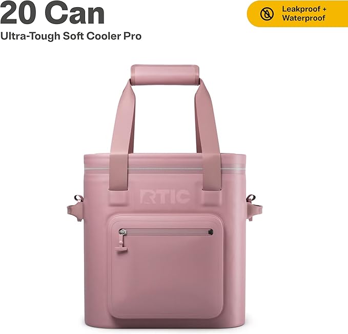 RTIC 20 Can Ultra-Tough Soft Cooler Pro, Insulated, Waterproof, Leak Proof, Portable Floating Bag for Beverage, Drink, Lunch, Outdoor, Beach, Car,Camping, Picnic, Fishing, Boat