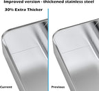 Skyflame Universal Stainless Steel Griddle Flat Top Plate with Even Heating Bracing for BBQ Charcoal/Gas Grills, Camping, Tailgating, and Parties 17" x 13"