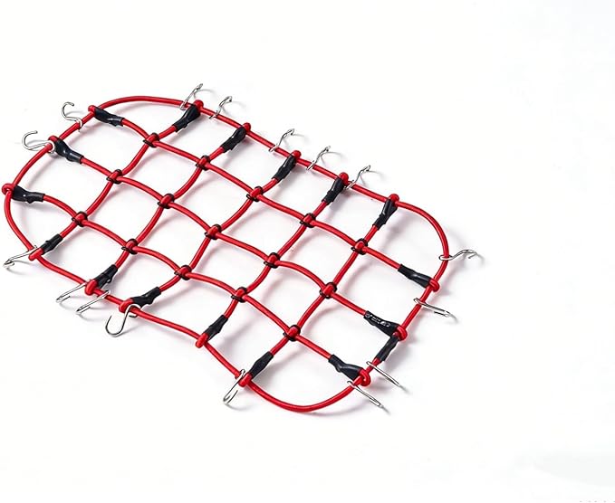 FMS Simulation Micro Scale Model Simulated Luggage net (red) for 1/8 1/6 1/10 RC Car Decoration Fake Props Accessory for RC Crawler Car