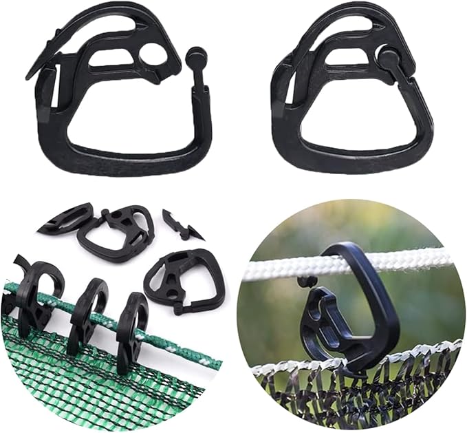 100pcs Shade Cloth Plastic Clips Hooks, Reusable Lock Grip for Sunshade Net, Windproof Garden Buckle Clip for Tent Shelters Fixing, Greenhouse Film, Awning Canopy, Anti Bird Netting Clamps