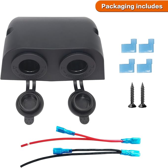 12-24 V Multifunctional 2 Hole Tent Type Car Modification Dual Cigarette Lighter Splitter Power Sockets Female Power Outlet Adapter for Portable Auto Electronic Devices