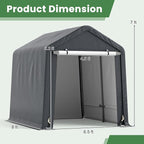 Tangkula 8x6.5Ft Portable Shed, Outdoor Storage Shelter with Waterproof Cover & Roll-up Zipper Door, Ratchet Strap, Heavy Duty Portable Storage Tents for Outside, Bikes, Garden Tools, Motorcycles