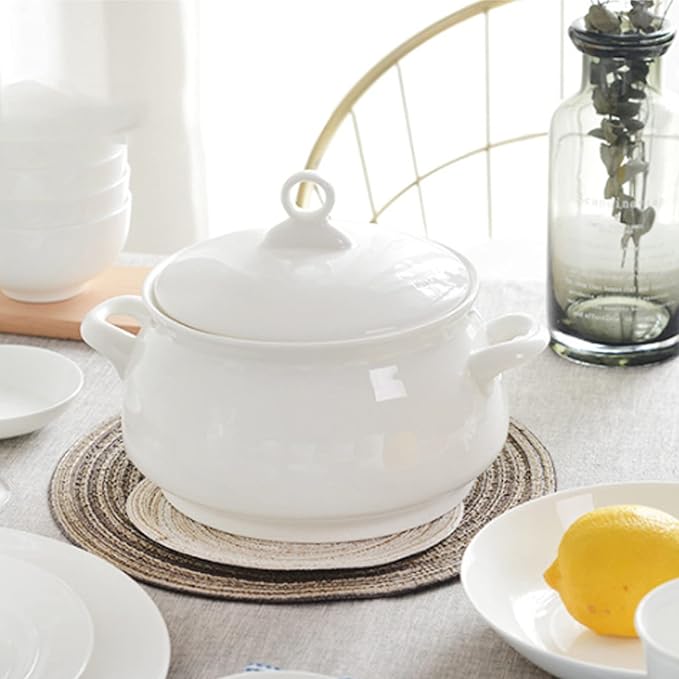 Milky White Porcelain Tableware Set Home Simplicity Combination Tableware Set of Bowls Dessert Plates Soup Plates Dinner Plates 69 Piece Set