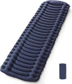 KAISHI Self Inflating Ultralight Sleeping Pad, Waterproof Air Camping Pad, Foot Press Air Sleeping Mat for Backpacking Camping Beach