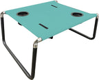 Neso Beach Table - Lightweight, Portable and Foldable Table for Beach, Camping and Outdoor Adventures - Stable Surface - with Cup Holder for Drinks and Phone Pockets - Seafoam